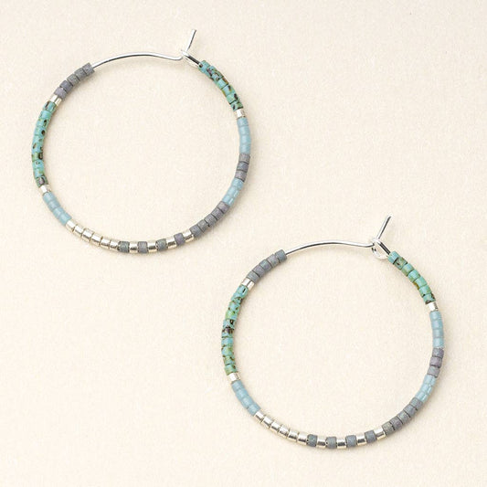 Chromacolor Miyuki Small Hoop - Turquoise Multi/Silver