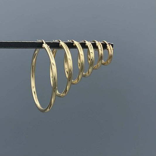 2mm Gold-filled French Lock Tube Hoops