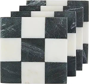 Square Checkered Coaster Set