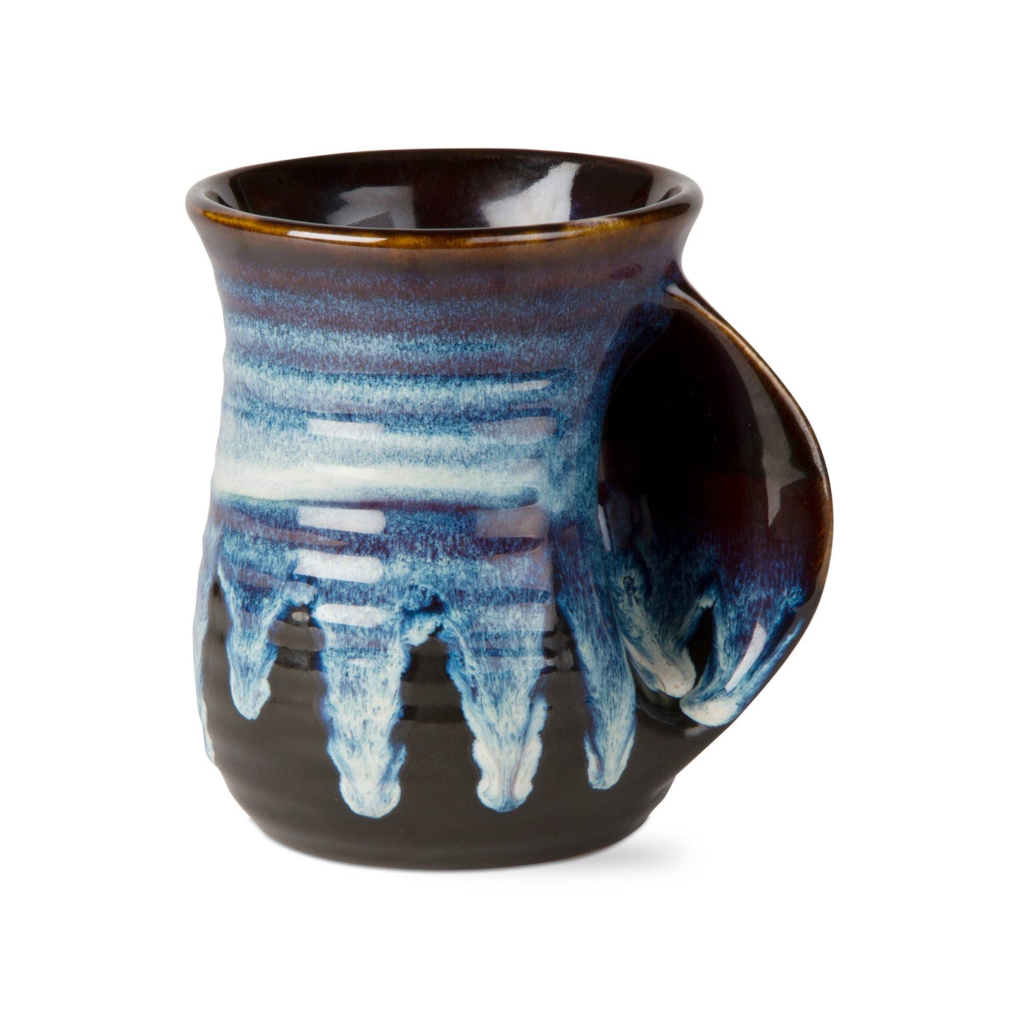 Reactive Glaze Hand Warmer Mug - Indigo