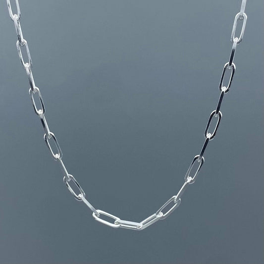 Silver 4x7mm Paperclip Link Chain