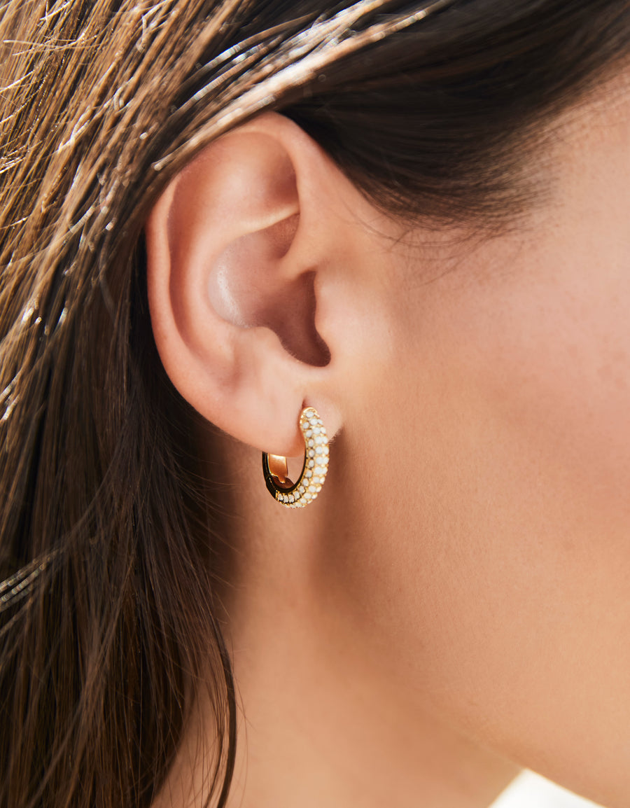 Shine On Pave Hoop Earrings