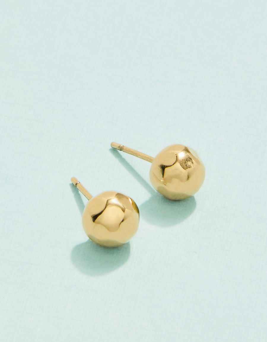 Ball Stud Earrings Gold 7mm