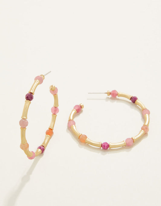 Calm Waters Hoop Earrings Ruby/Sunstone