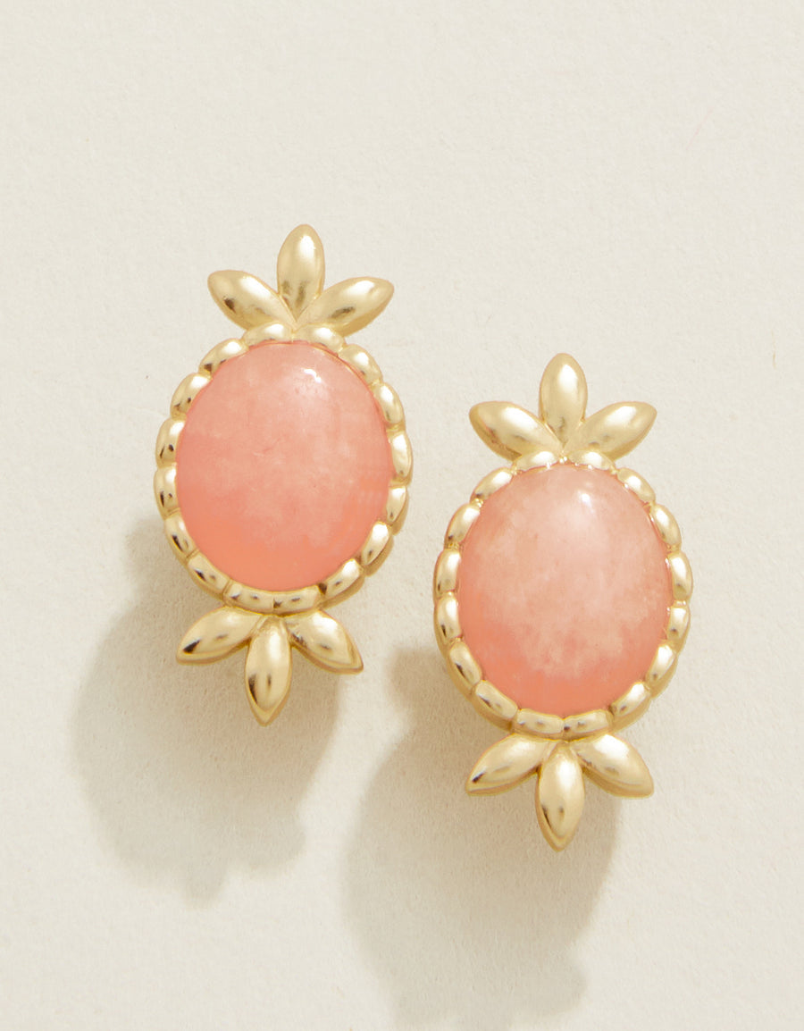 Nara Oval Stud Earrings Pink