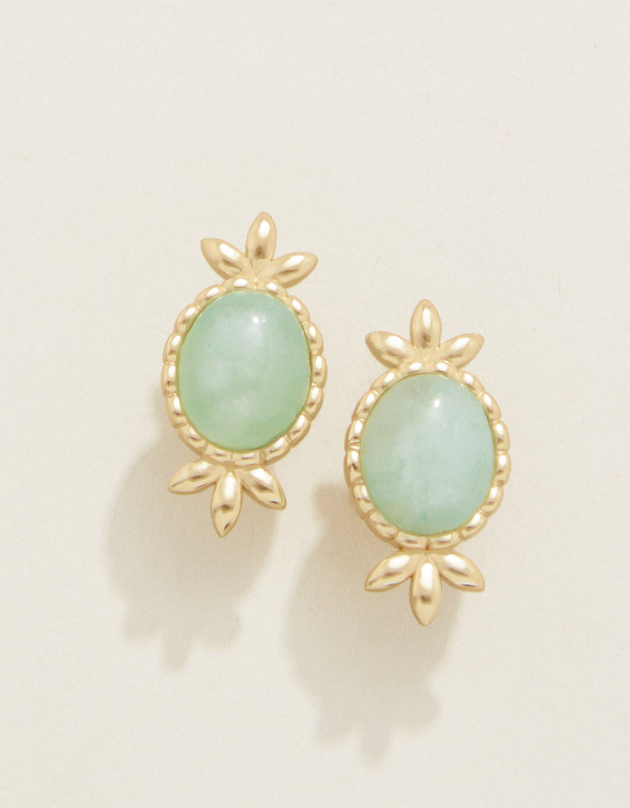 Nara Oval Stud Earrings Seafoam