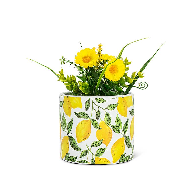 Sm Sunny Lemons Planter-4.5"D