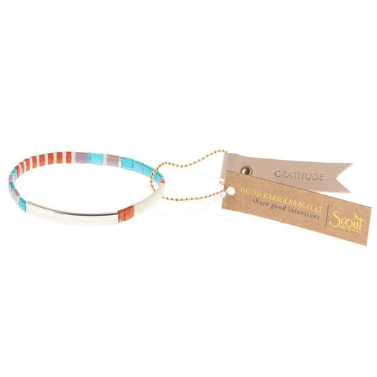 Good Karma Miyuki Bracelet | Gratitude - Turquoise/Orange