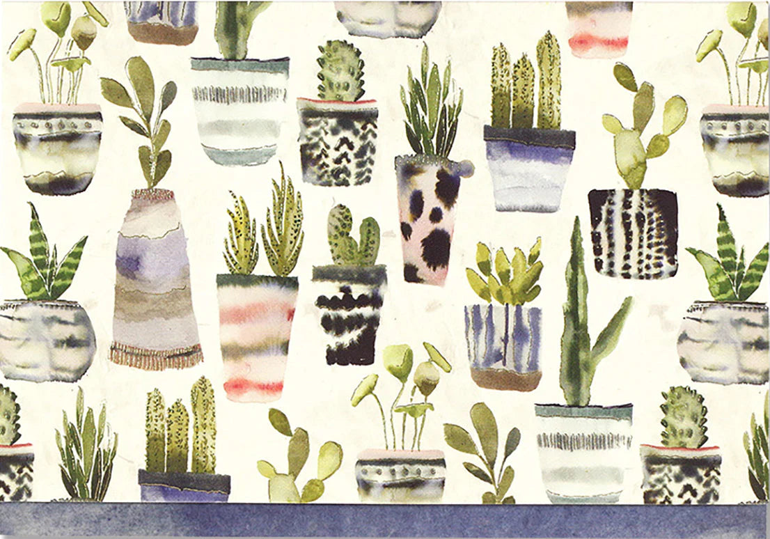 Watercolor Succulents Note Card - The Silver Dahlia