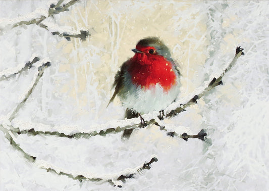 English Robin in Winter Deluxe Boxed Holiday Cards