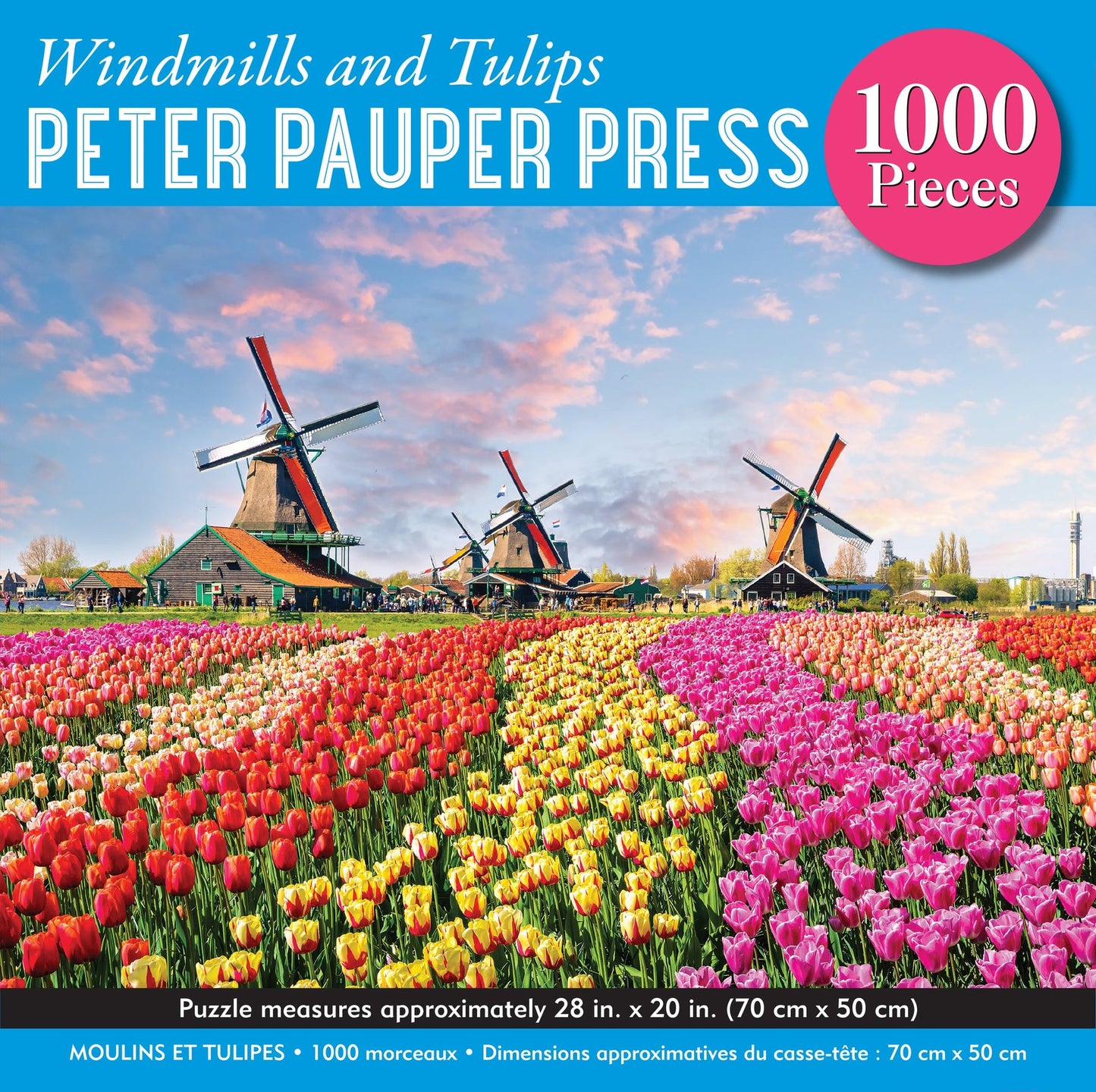 Windmills and Tulips 1000 Piece Jigsaw Puzzle