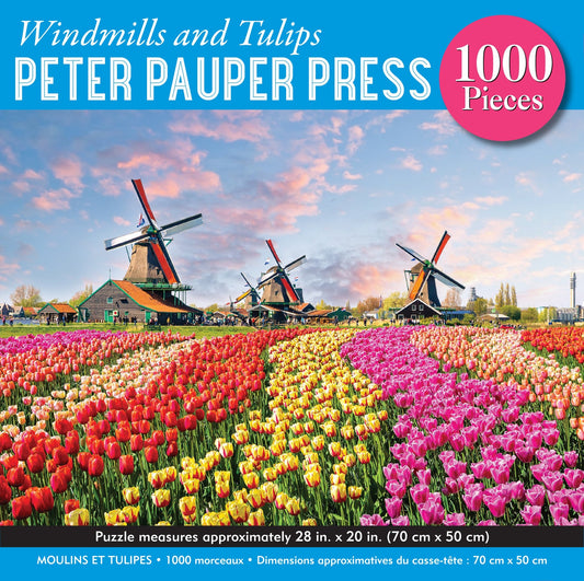 Windmills and Tulips 1000 Piece Jigsaw Puzzle