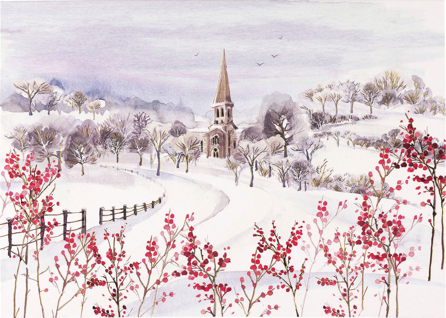 Country Church in Winter Deluxe Boxed Cards