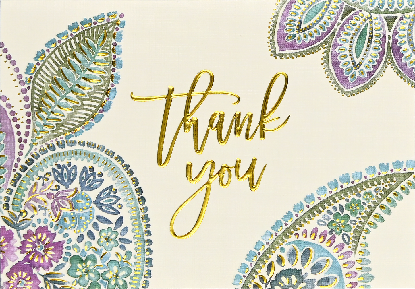 Thank You Note Water Color Paisley