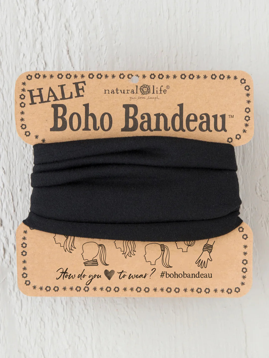 Half Bandeau Solid Black