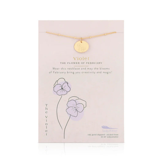 Birth Month Flower Necklace- Feb