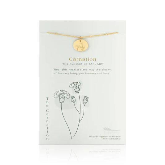 Birth Month Flower Necklace- Jan