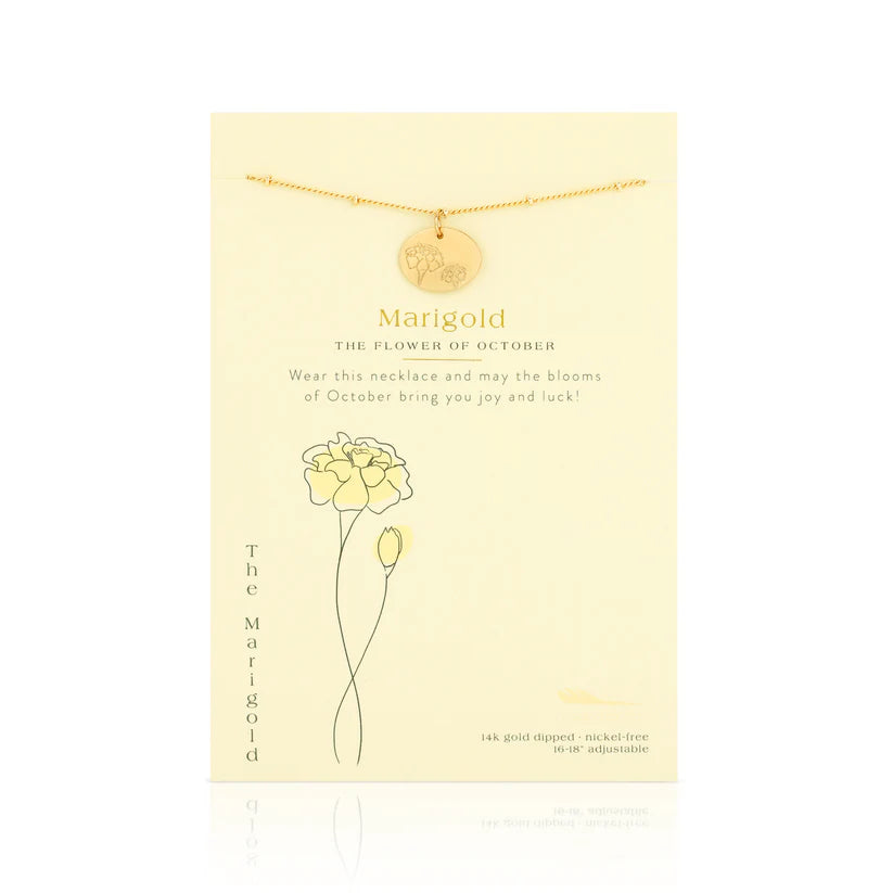 Birth Month Flower Necklace- Oct