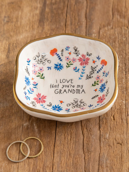 Antiqued Trinket Bowl Grandma