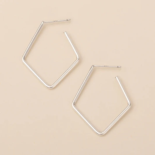 Orion Diamond Hoop Silver