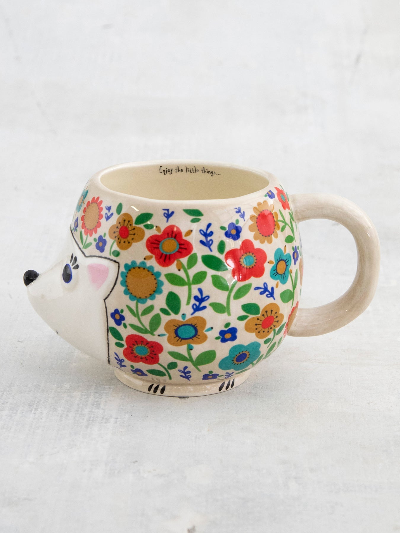 Folk Mug Floral Hedgehog