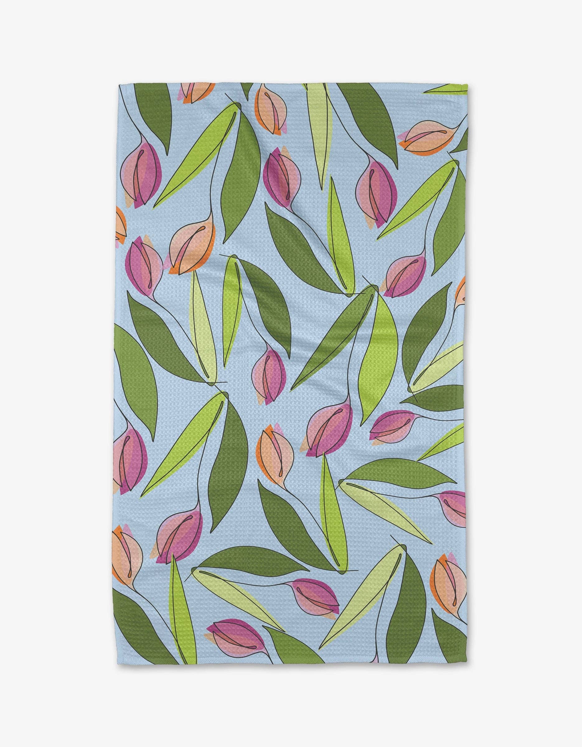 Geometry May Flowers Tea Towel