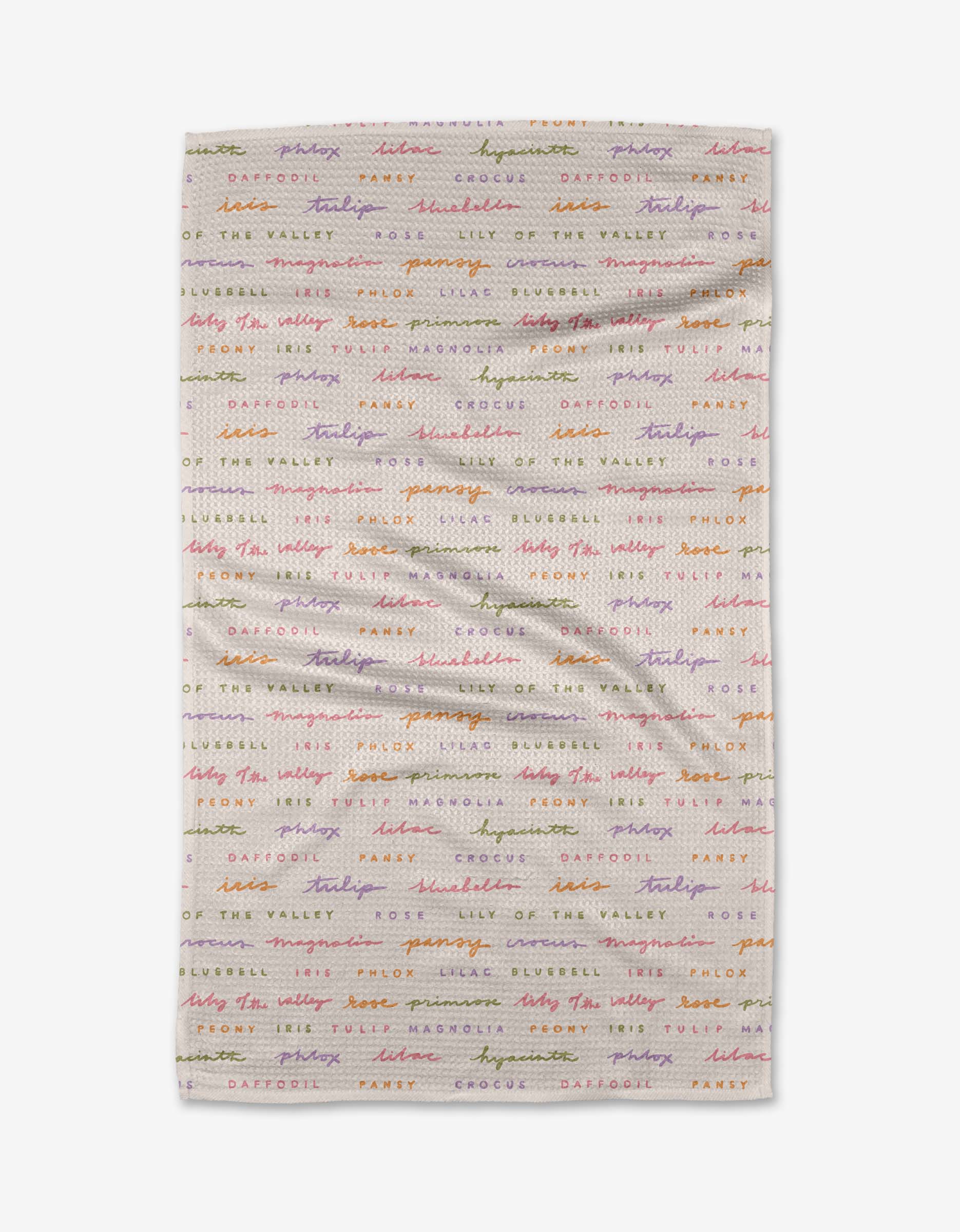 Geometry Spring Flowers Tea Towel