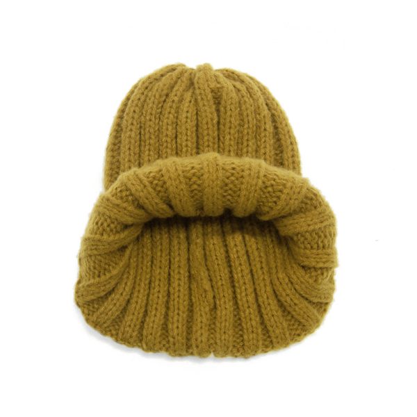 Mustard Thick Ribbed Beanie