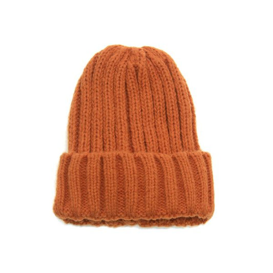 Orange Thick Ribbed Beanie