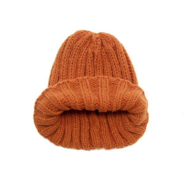 Orange Thick Ribbed Beanie