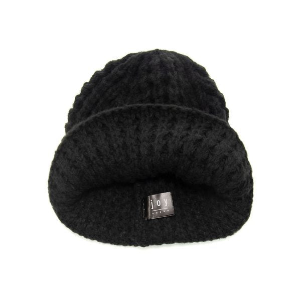 Black Waffle Rib Beanie