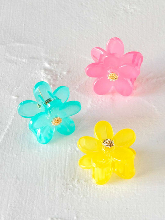 Mini Daisy Hair Claw Clips, Set of 3