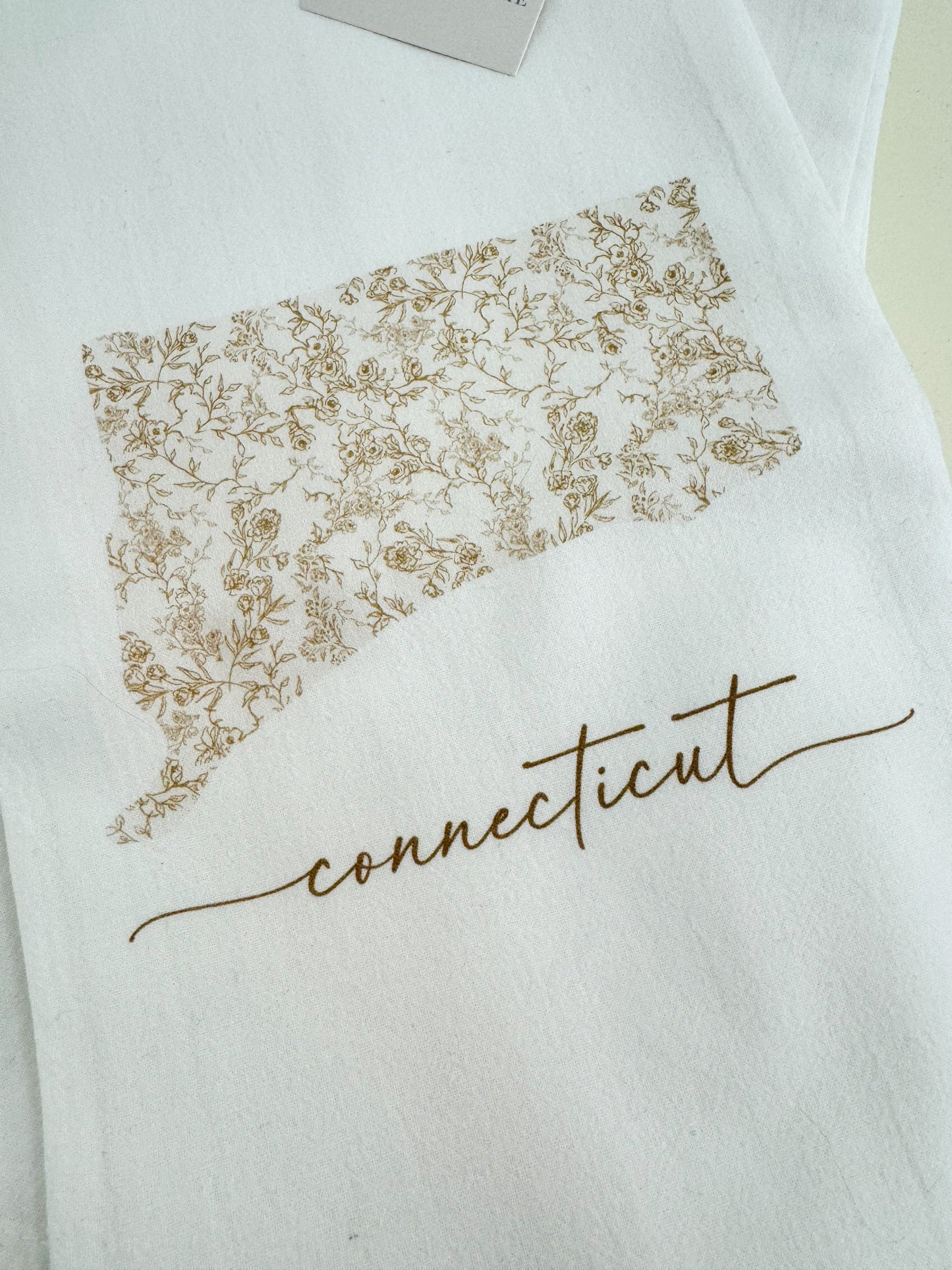 Vintage Floral Connecticut Tea Towel