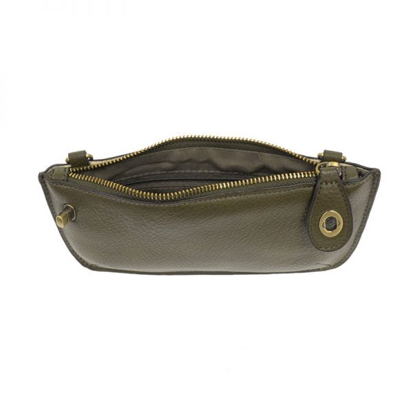 Dark Moss Mini Crossbody Wristlet Clutch