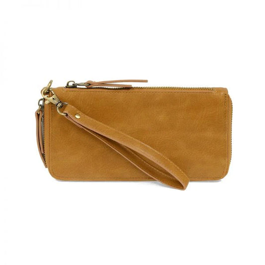 Almond Brown Chloe Zip Around Wristlet