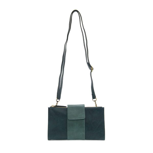 Dark Turq/Teal-ish Camryn Colorblock Wallet Crossbody