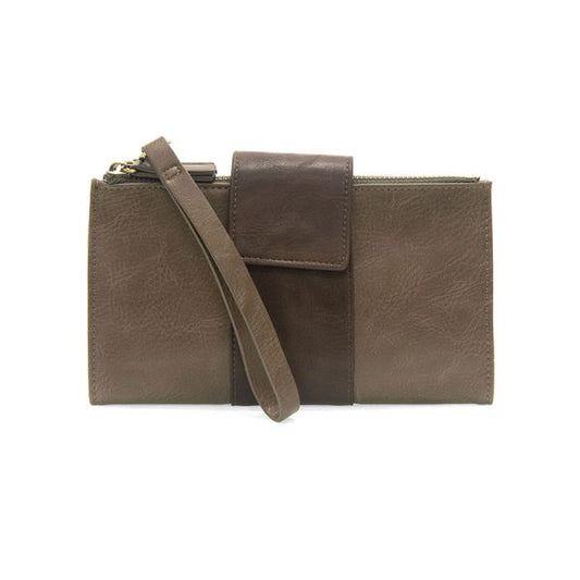 Mushroom/Dark Oak Camryn ColorBlock Wallet Crossbody