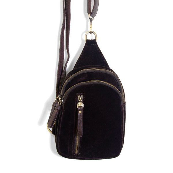 Espresso Velvet Skyler Sling Bag