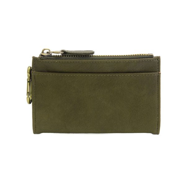 Olive Bobbie Bifold Wallet with Carabiner