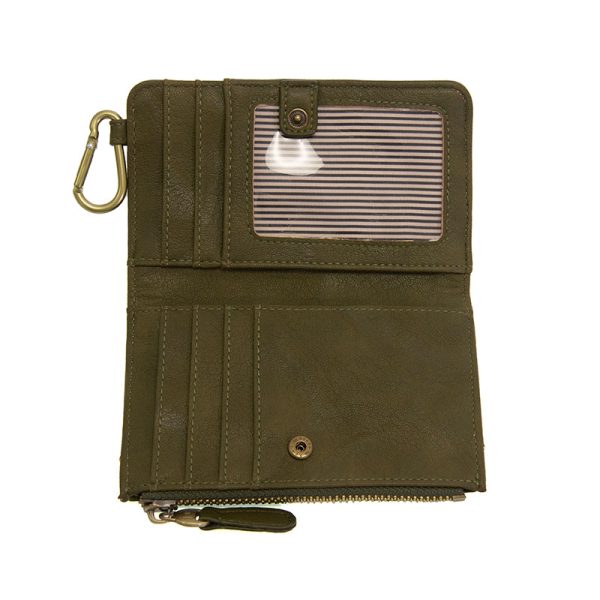 Olive Bobbie Bifold Wallet with Carabiner