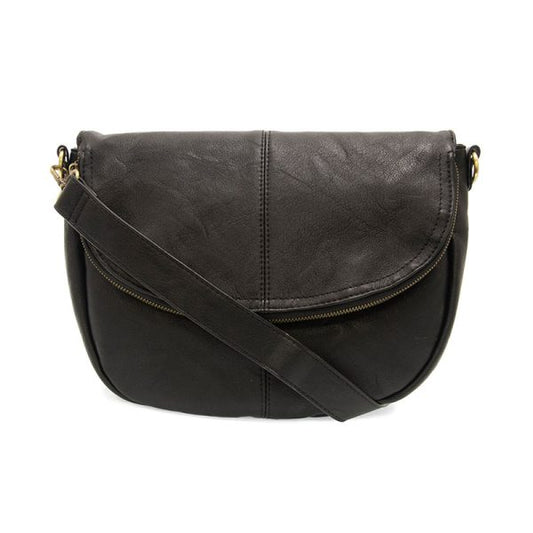 Black Selma Saddle Crossbody Bag