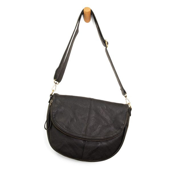 Black Selma Saddle Crossbody Bag