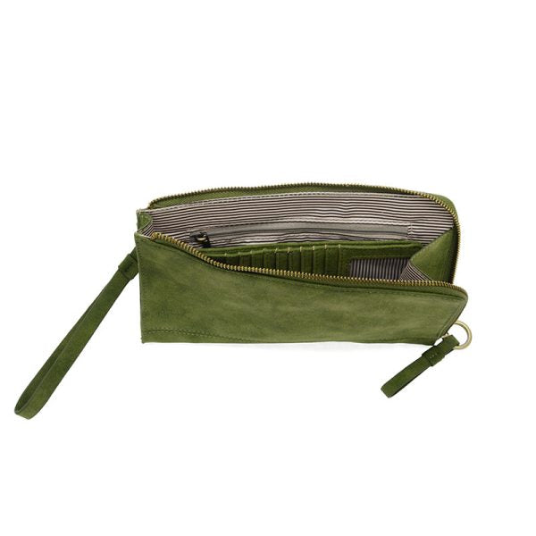 Dark Emerald Faux Suede Karina Convertible Wristlet & Wallet