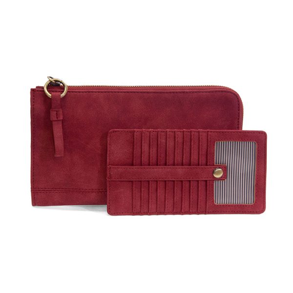 Rust Faux Suede Karina Convertible Wristlet & Wallet