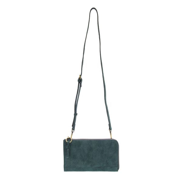 Deep Teal Faux Suede Karina Convertible Wristlet & Wallet