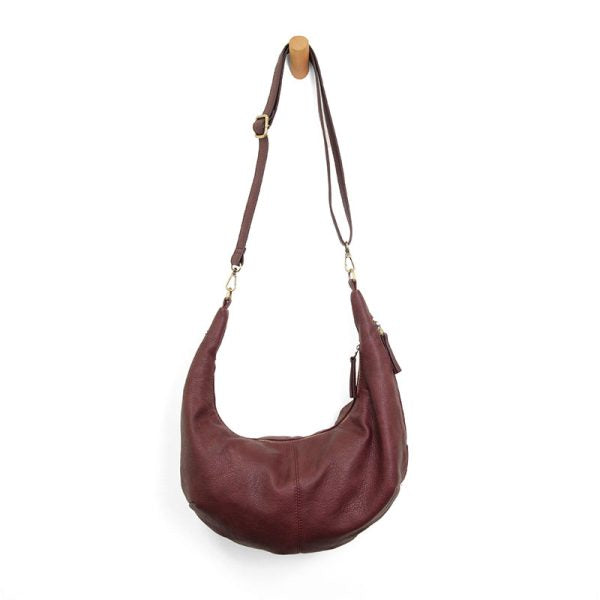 Plum Rhea Slouchy Crescent Shoulder Crossbody Bag