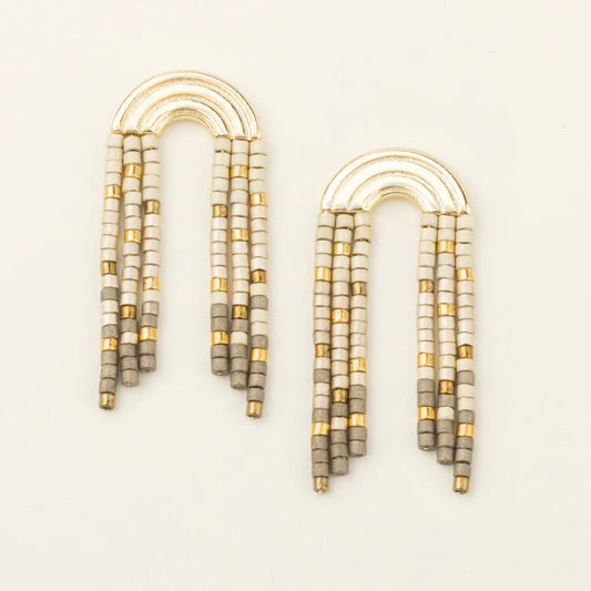 Chromacolor Miyuki Rainbow Fringe Earrings