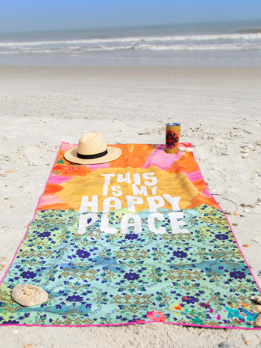 Yoga/Beach Towel Sun Happy - The Silver Dahlia