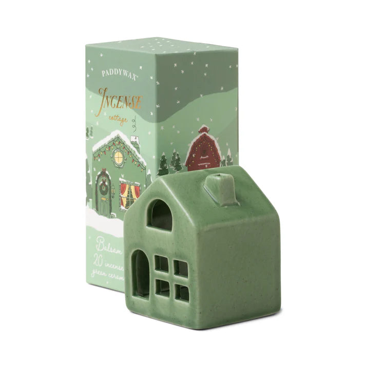 Ceramic Incense Cottage, Green