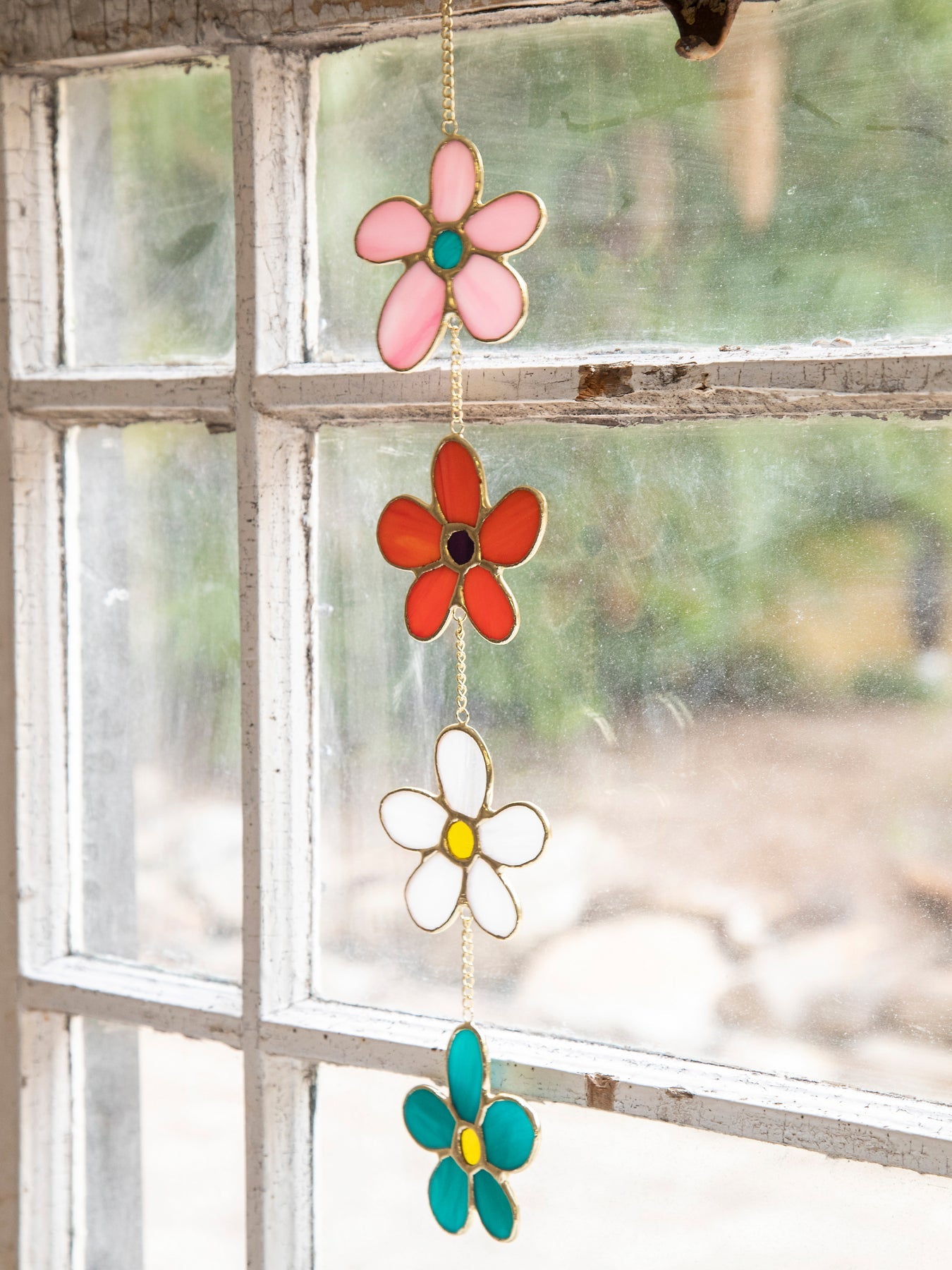 Stained Glass Mobile Daisy